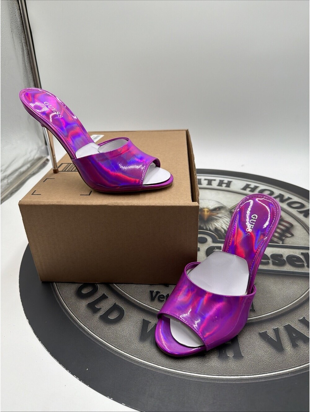 GUESS Women's Molle pink 661 Cinderella Slipper Size 7 M (4.13” Heel) No Box
